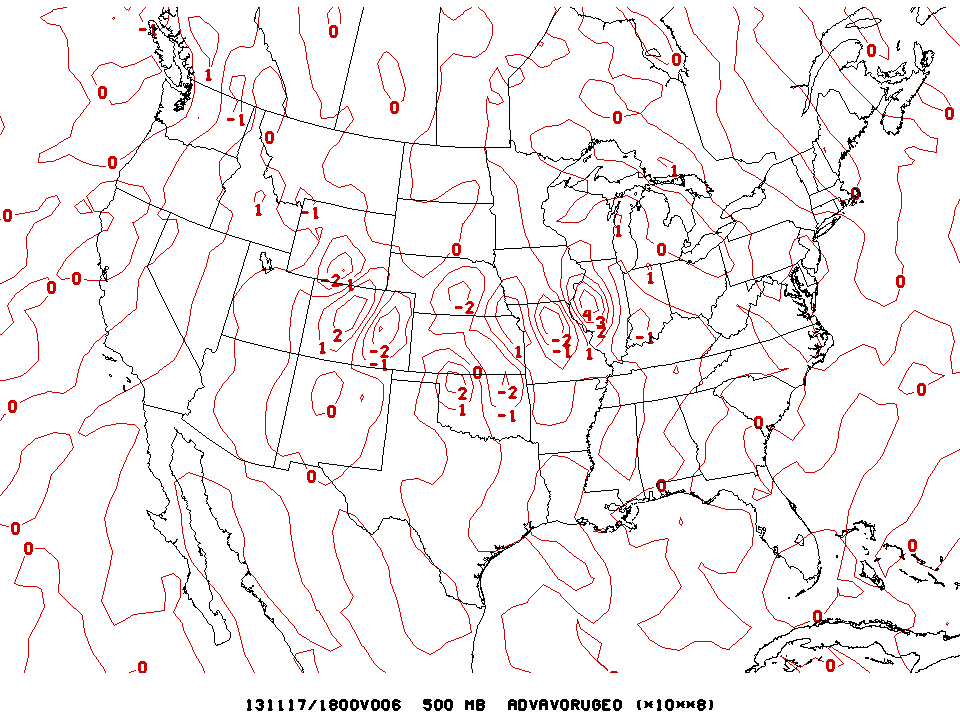 Geostrophic vorticity advection 18z