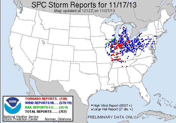 Storm Reports from the 17th