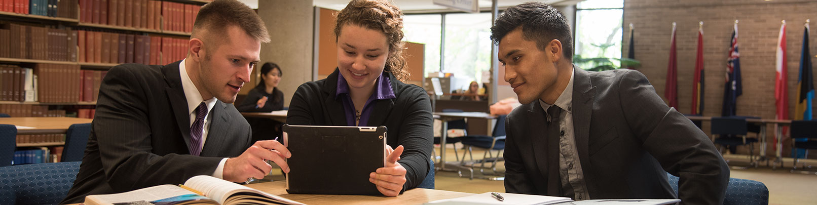 students in the library