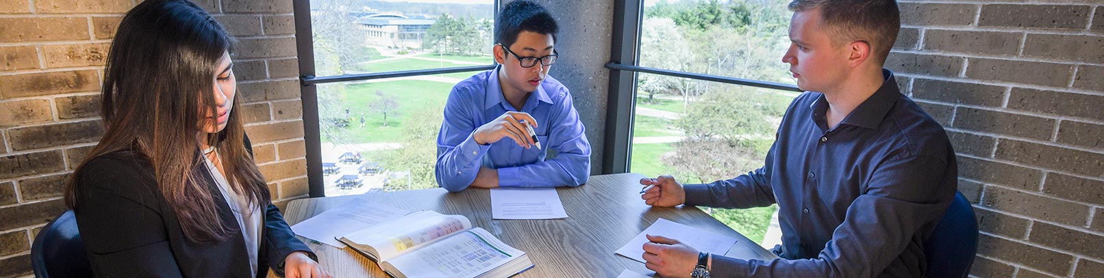 students in Macomb campus library