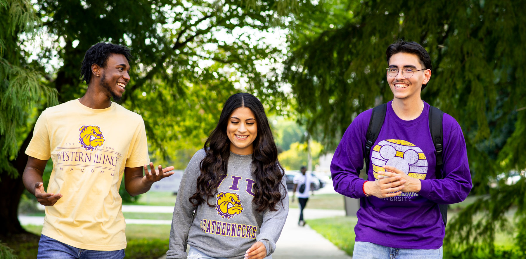 students walking on campus