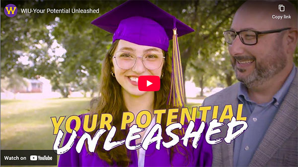 thumbnail of youtube video, young woman in graduation cap and gown with proud father standing next to her
