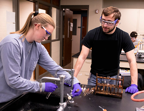 students in a lab