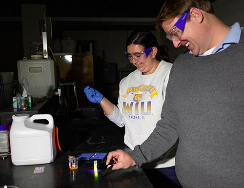 students working in a lab