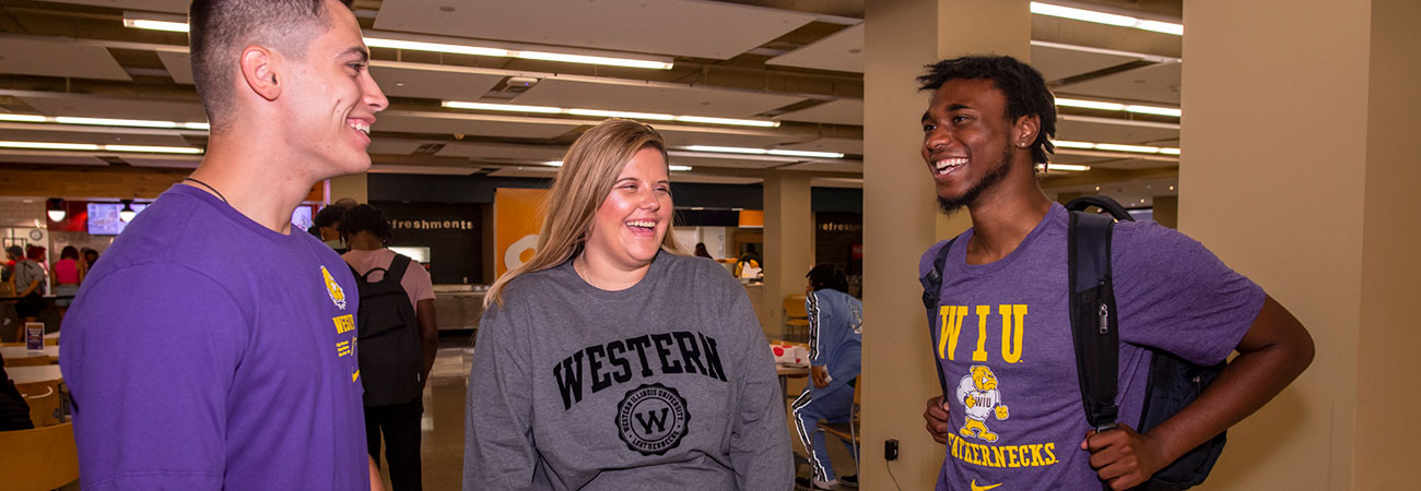 Student talking in the Union