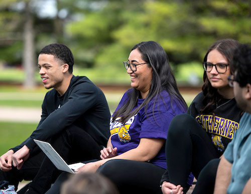 students on campus