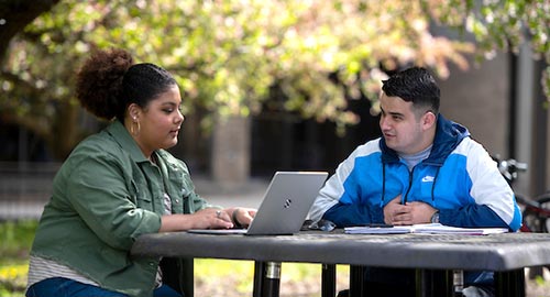 students writing