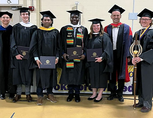 students at commencement