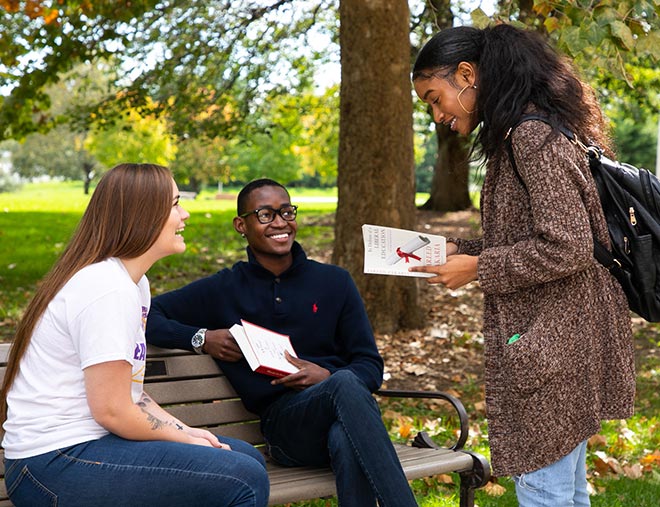 students on campus