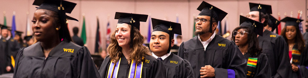 Graduate students during commencement