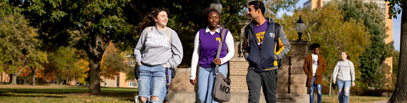 students walking on campus