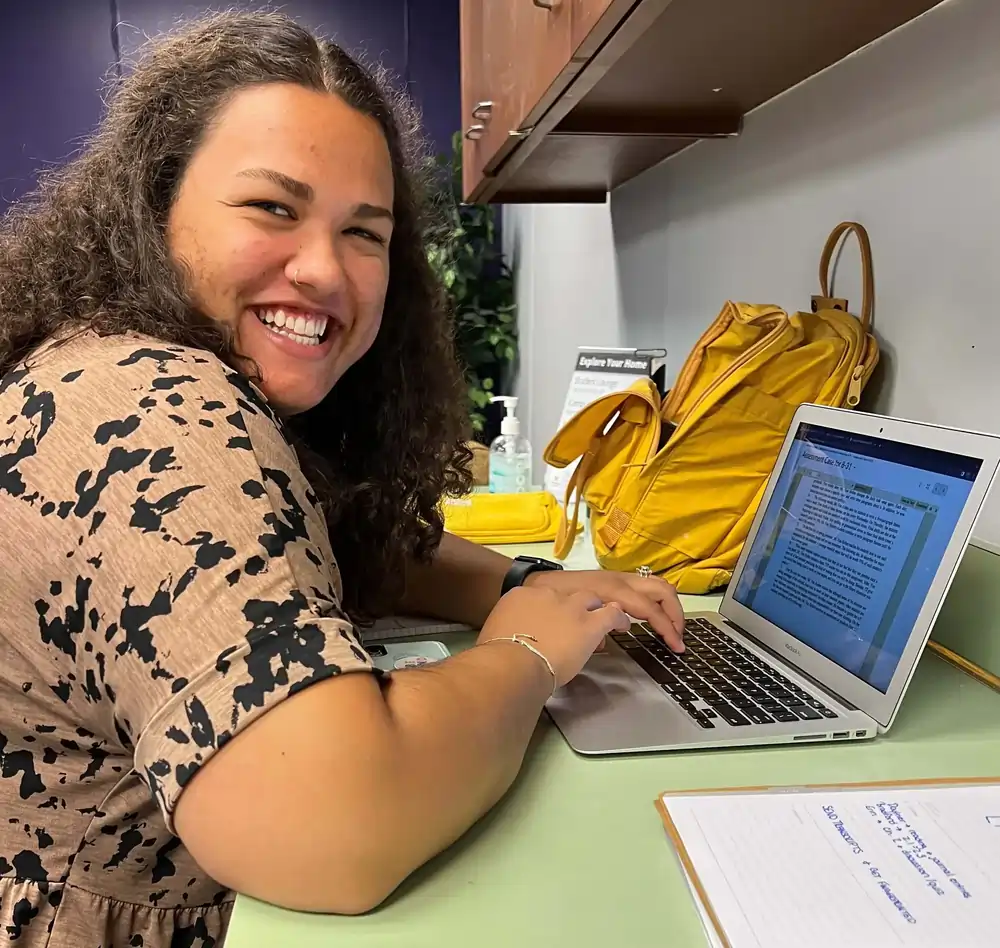 Student using the Study Lounge