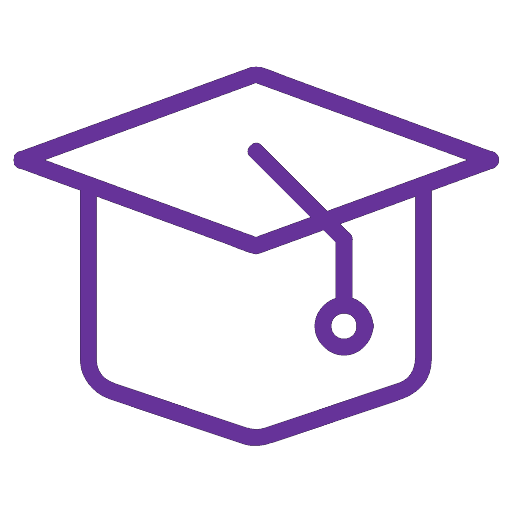 alumni purple mortarboard