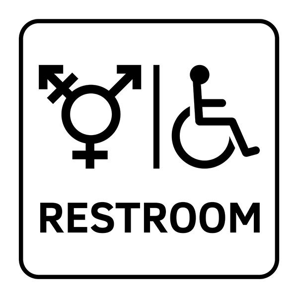 Gender neutral restroom sign