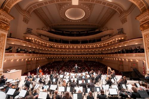 The WIU Wind Ensemble performs at Carnegie Hall’s historic Stern Auditorium / Perelman Stage during the 59th Annual President’s Concert.