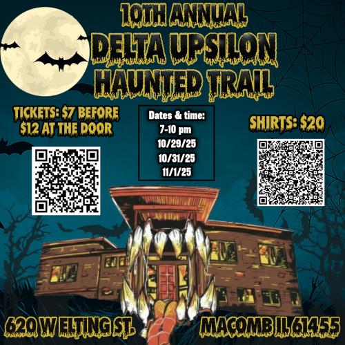 Delta Upsilon will host its Haunted Trail event from Oct. 29 through Nov. 1.