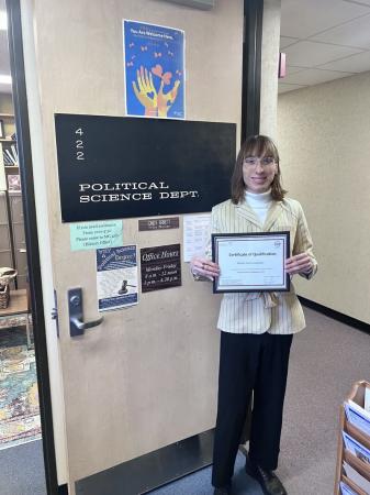 Hurst-Leadicker, a WIU Political Science and History major, earned an internationally recognized Certificate of Qualification in Project Business Management from the Project Business Foundation in Munich, Germany.