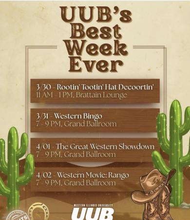 UUB Monday, March 30th Event Flyer