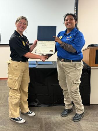 Samantha Hernandez, senior Law Enforcement and Justice Administration (LEJA) major from Zion, IL, was named the Guard of the Semester for Go West Security this spring.