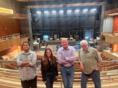 From left to right: Alejandro Solis, assistant technical director; Administrative Assistant Noelle Lindem; Interim Director Mick Cumbie; and Technical Director Todd Meyers. 